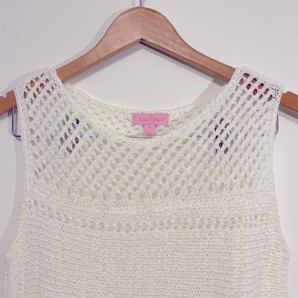 Small ,Cream ,Lily Pulitzer Crochet-knitted top.